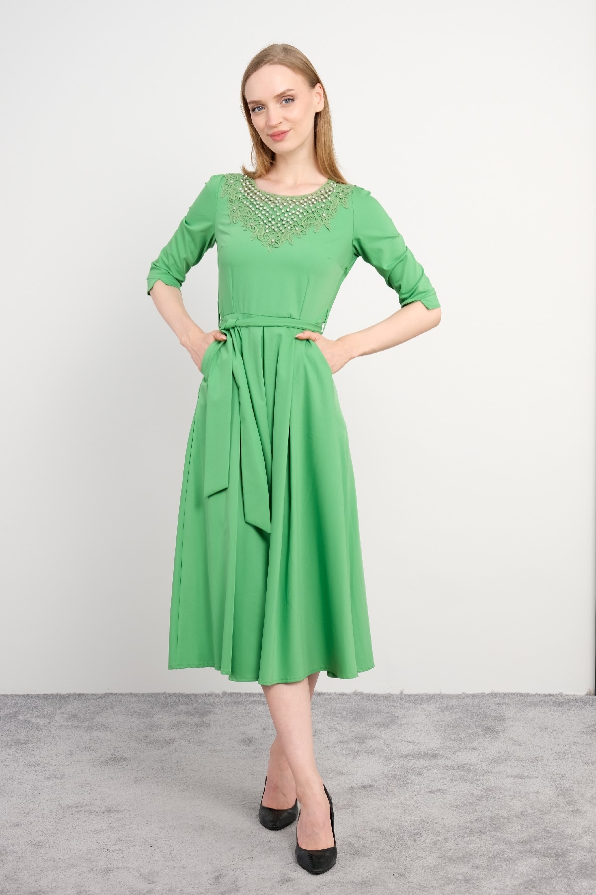 Casual Long Dresses-Pistachio Green