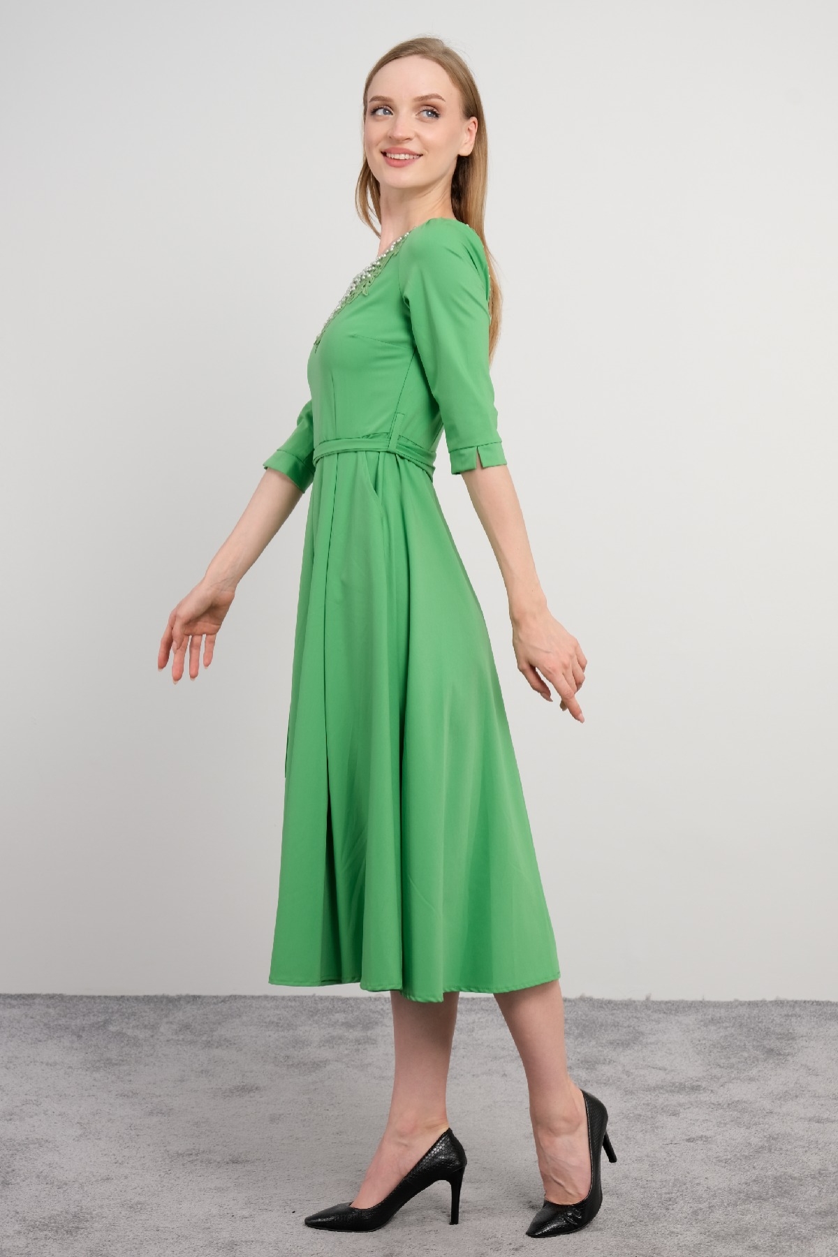 Casual Long Dresses-Pistachio Green