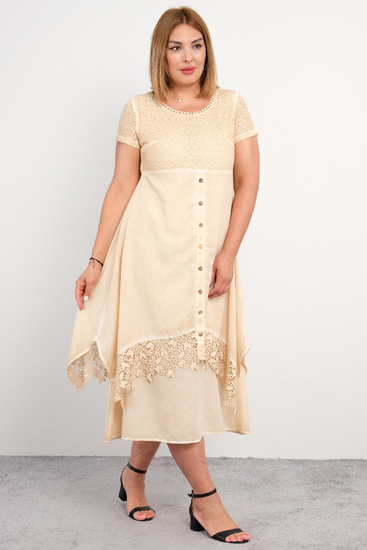 Casual Dresses-Beige