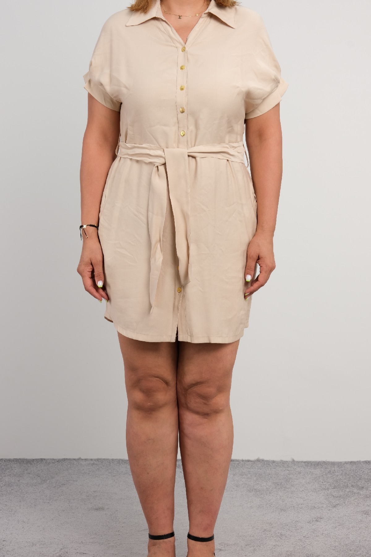 Casual Dresses-Beige