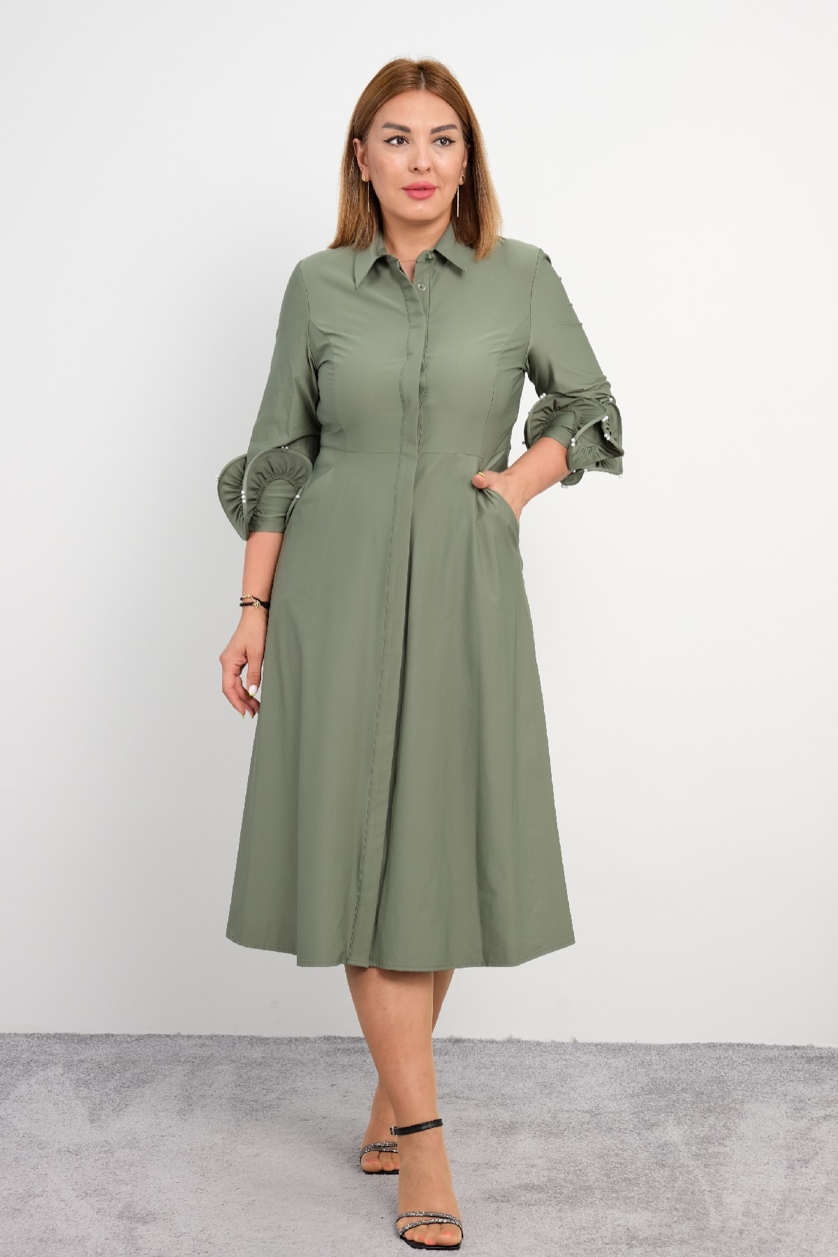 Casual Dresses-Khaki