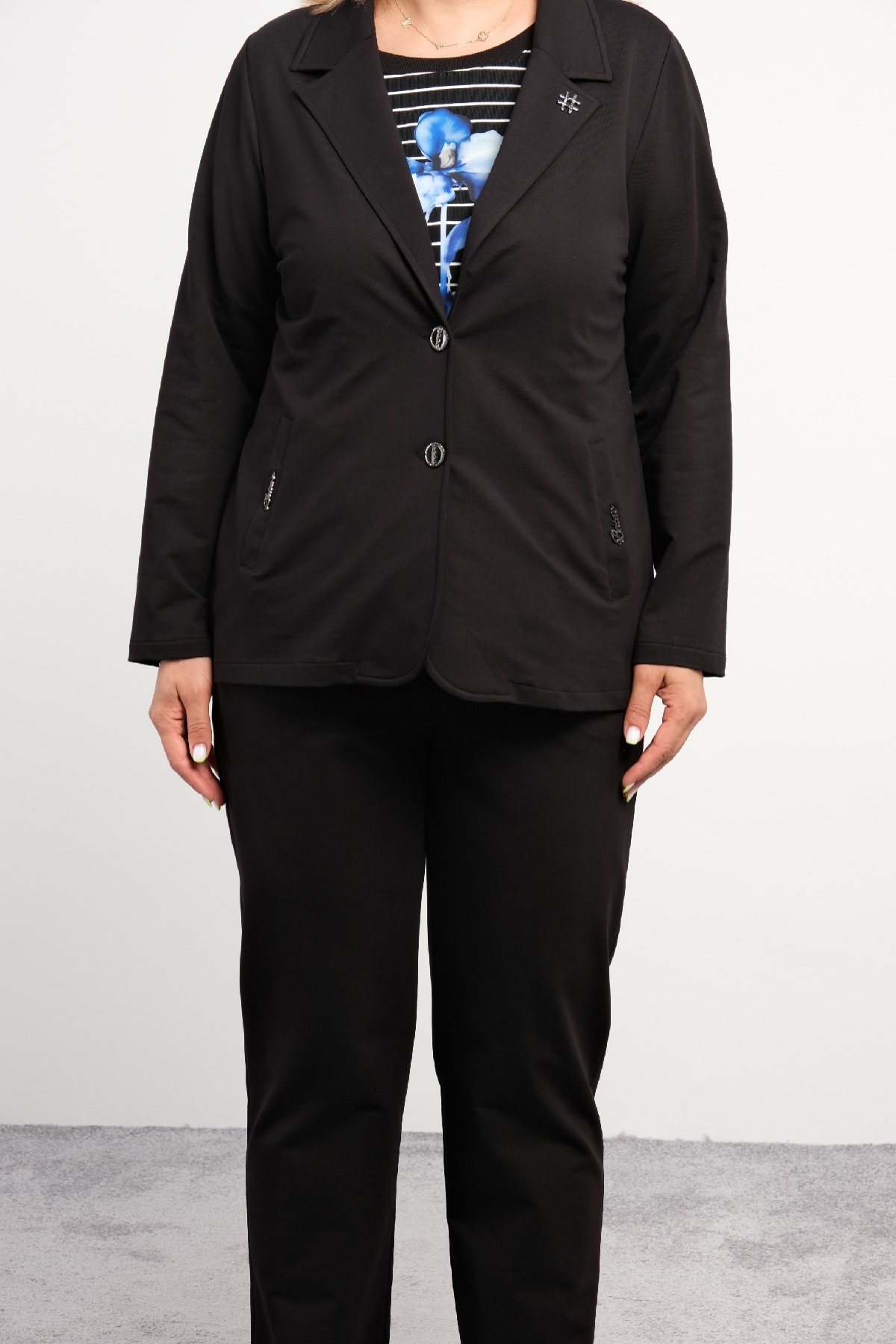 Women's 3 Piece Suits-Black