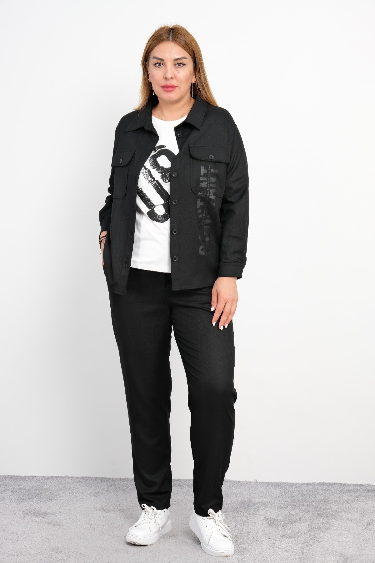 Women's 3 Piece Suits-Black