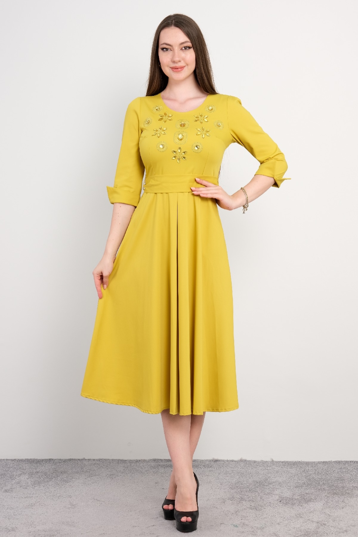 Casual Dresses-Yellow