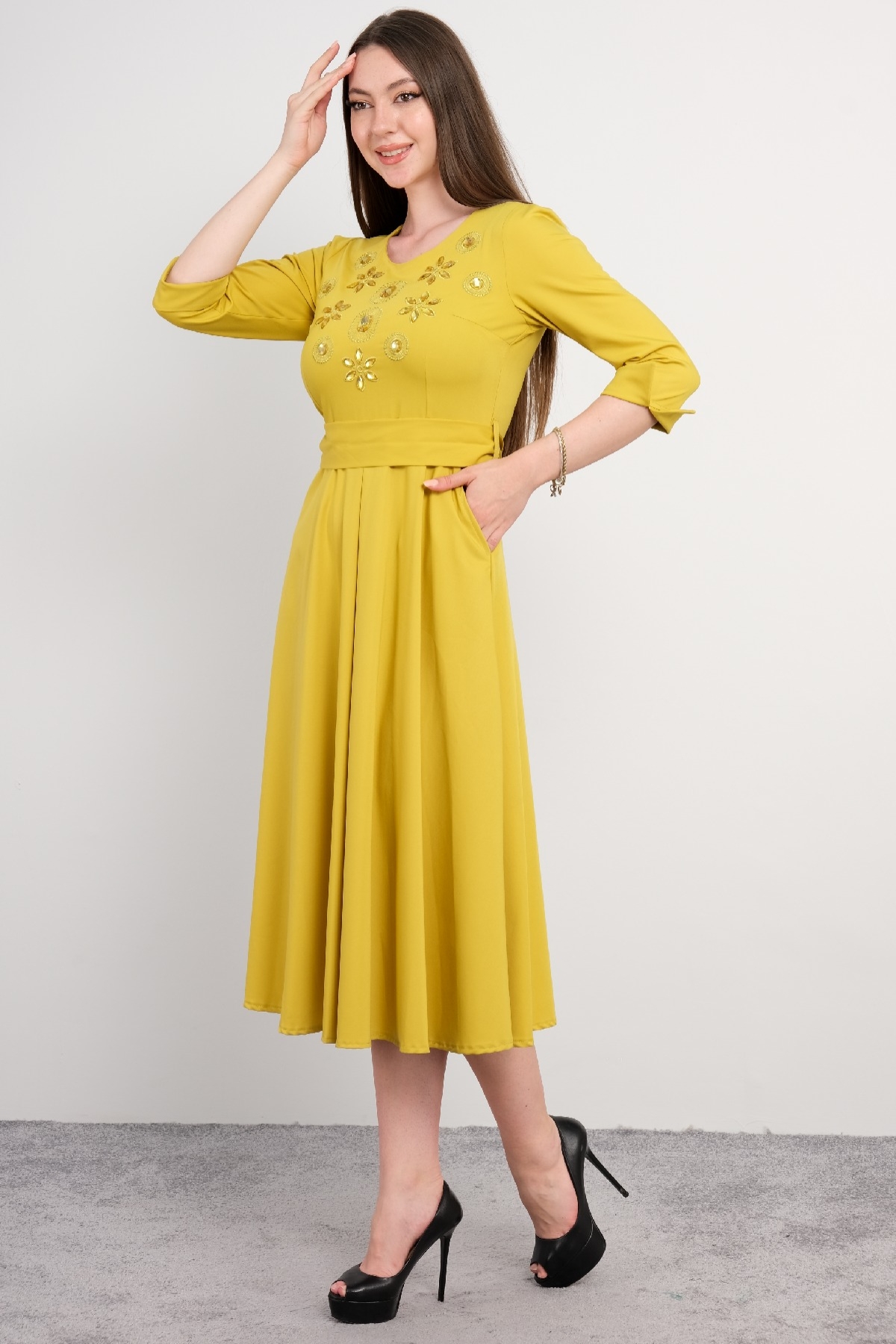 Casual Dresses-Yellow