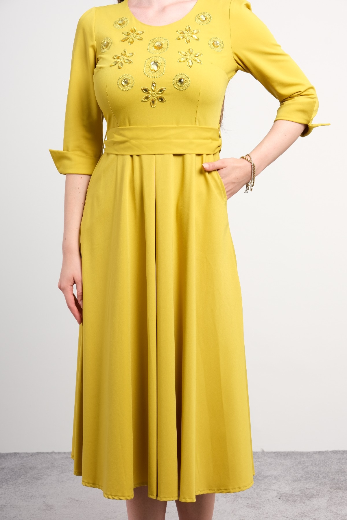 Casual Dresses-Yellow