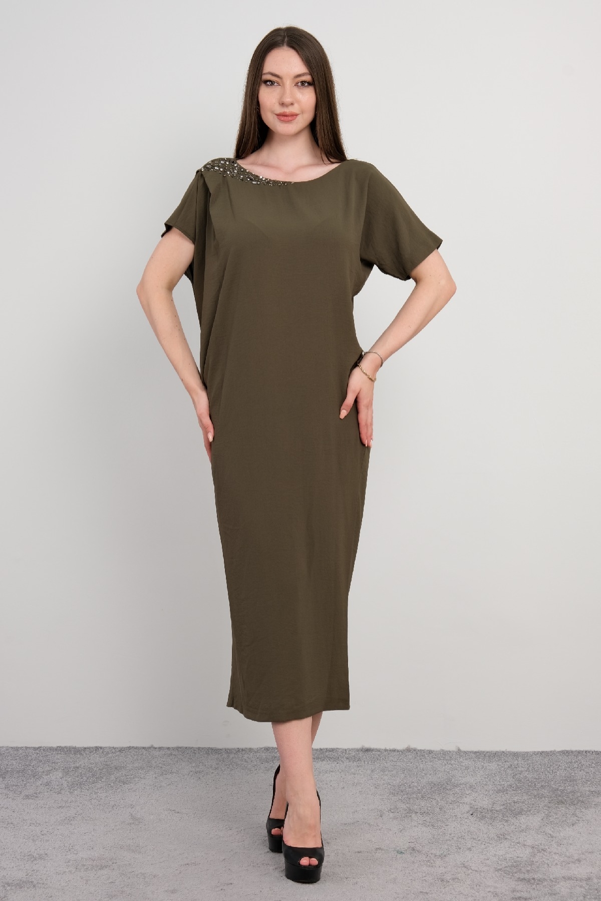 Casual Dresses-Khaki