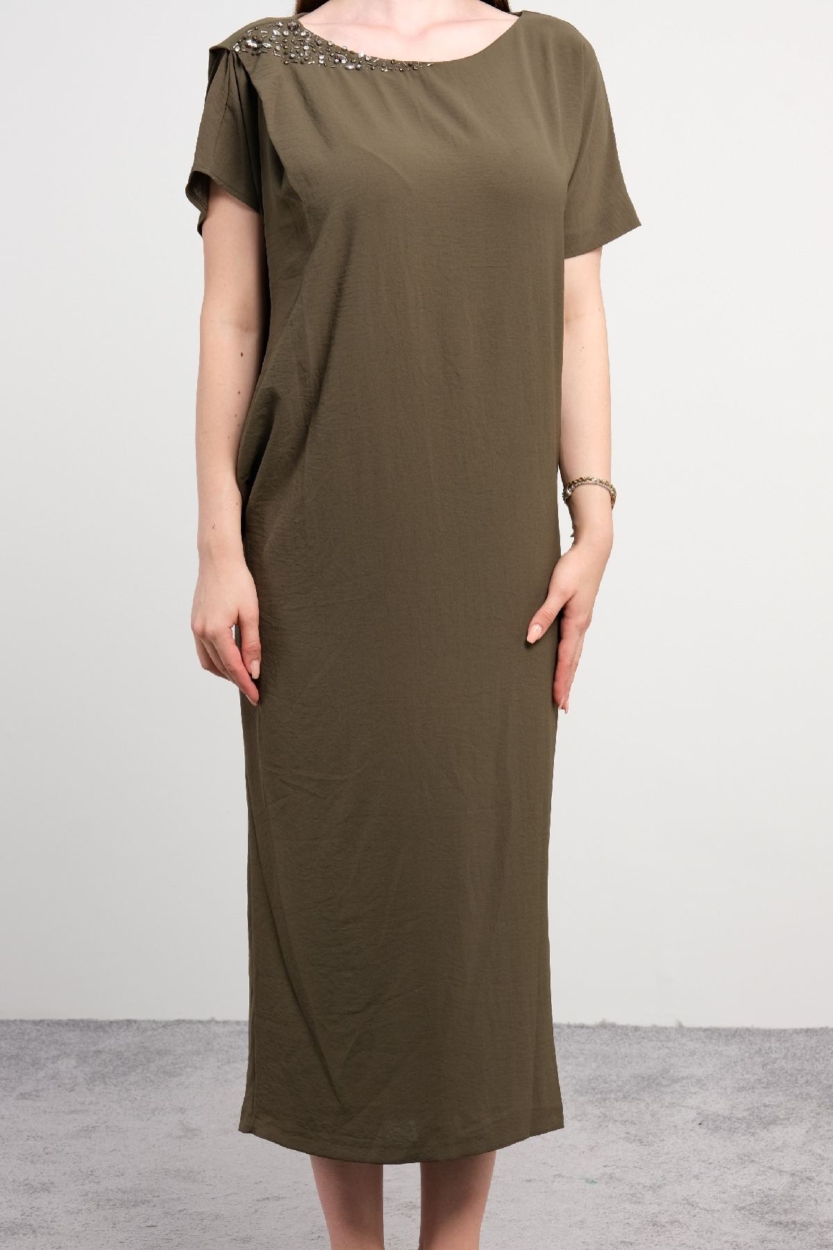 Casual Dresses-Khaki