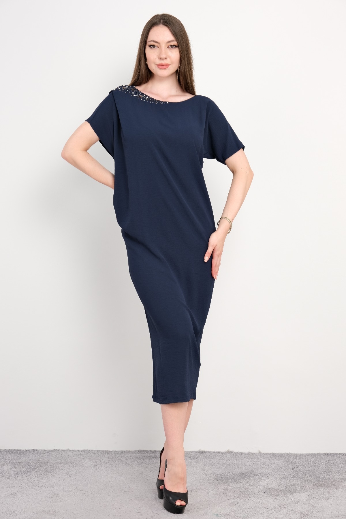 Casual Dresses-Dark Blue