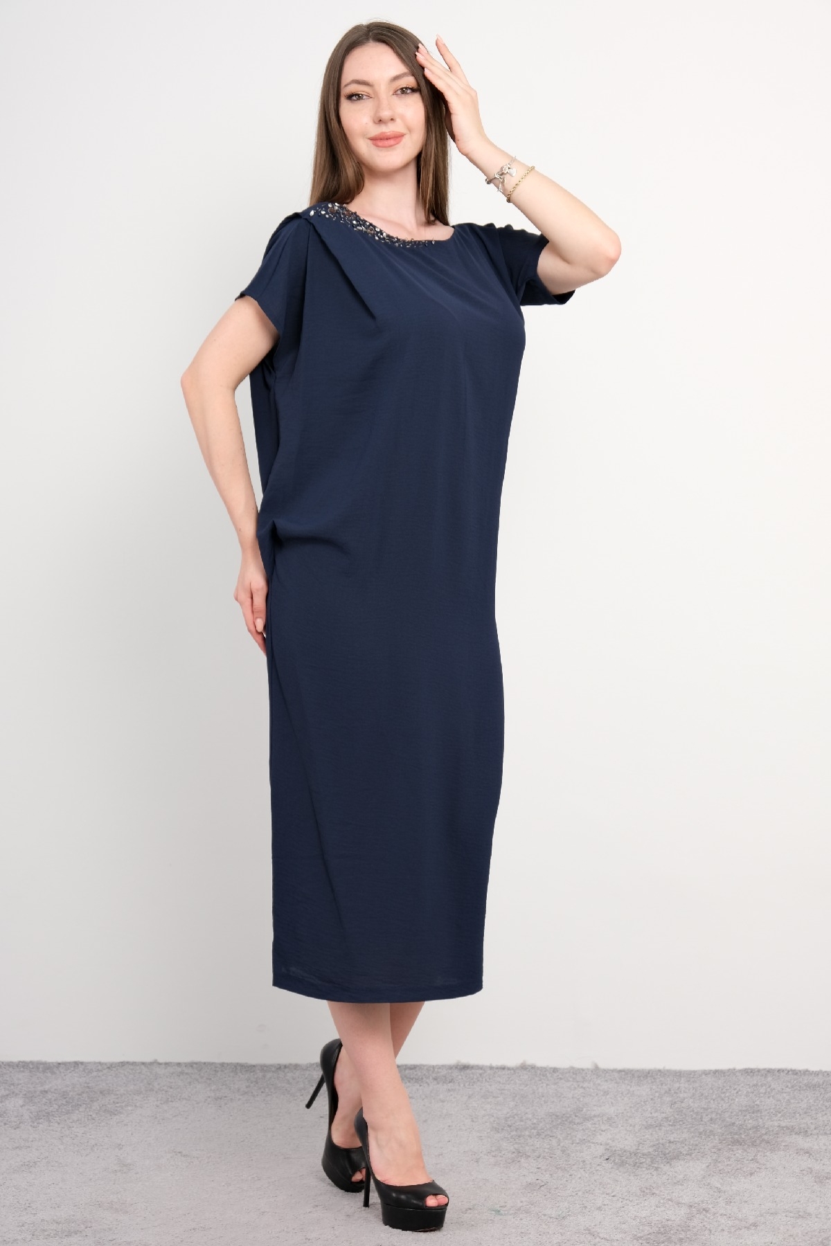 Casual Dresses-Dark Blue