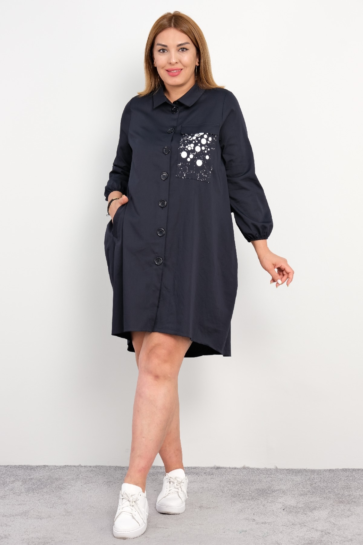 Casual Dresses-Dark Blue