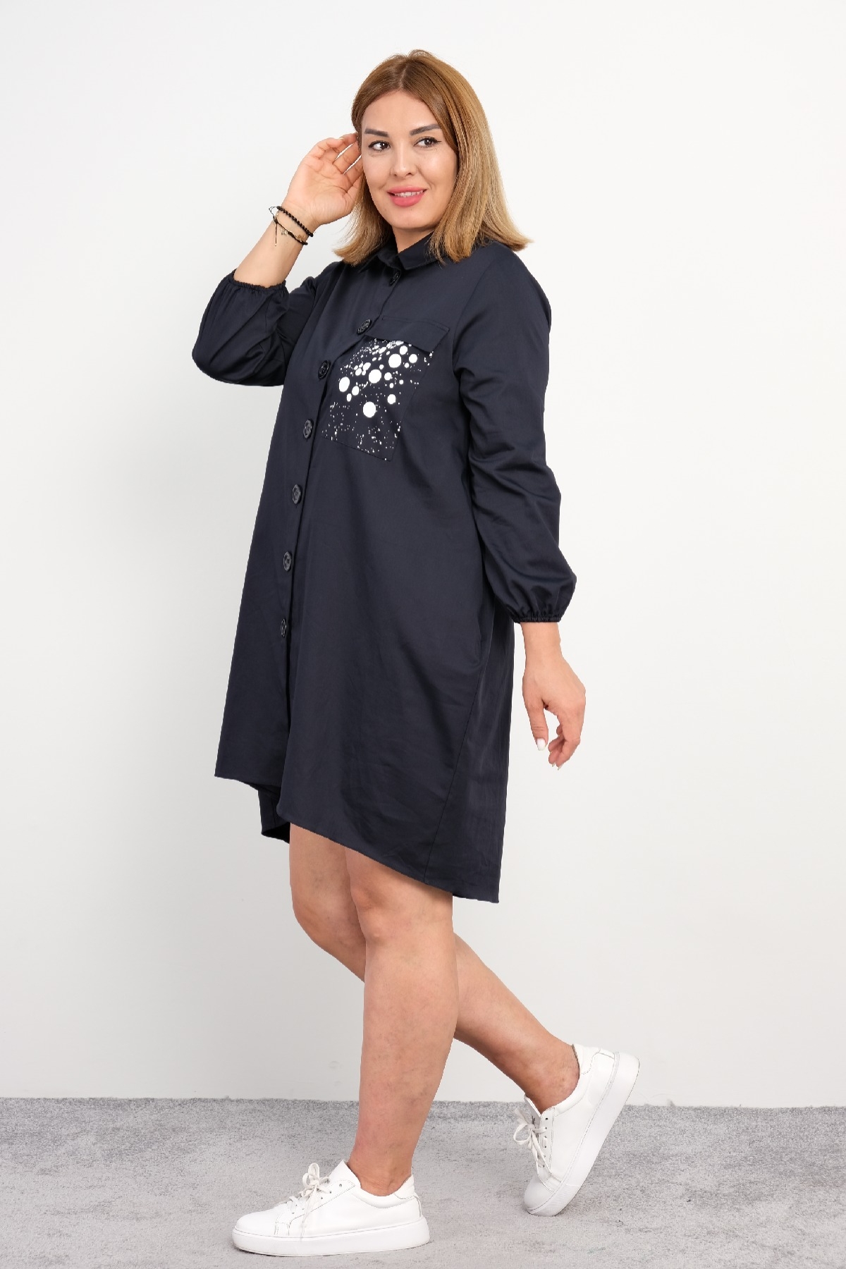 Casual Dresses-Dark Blue