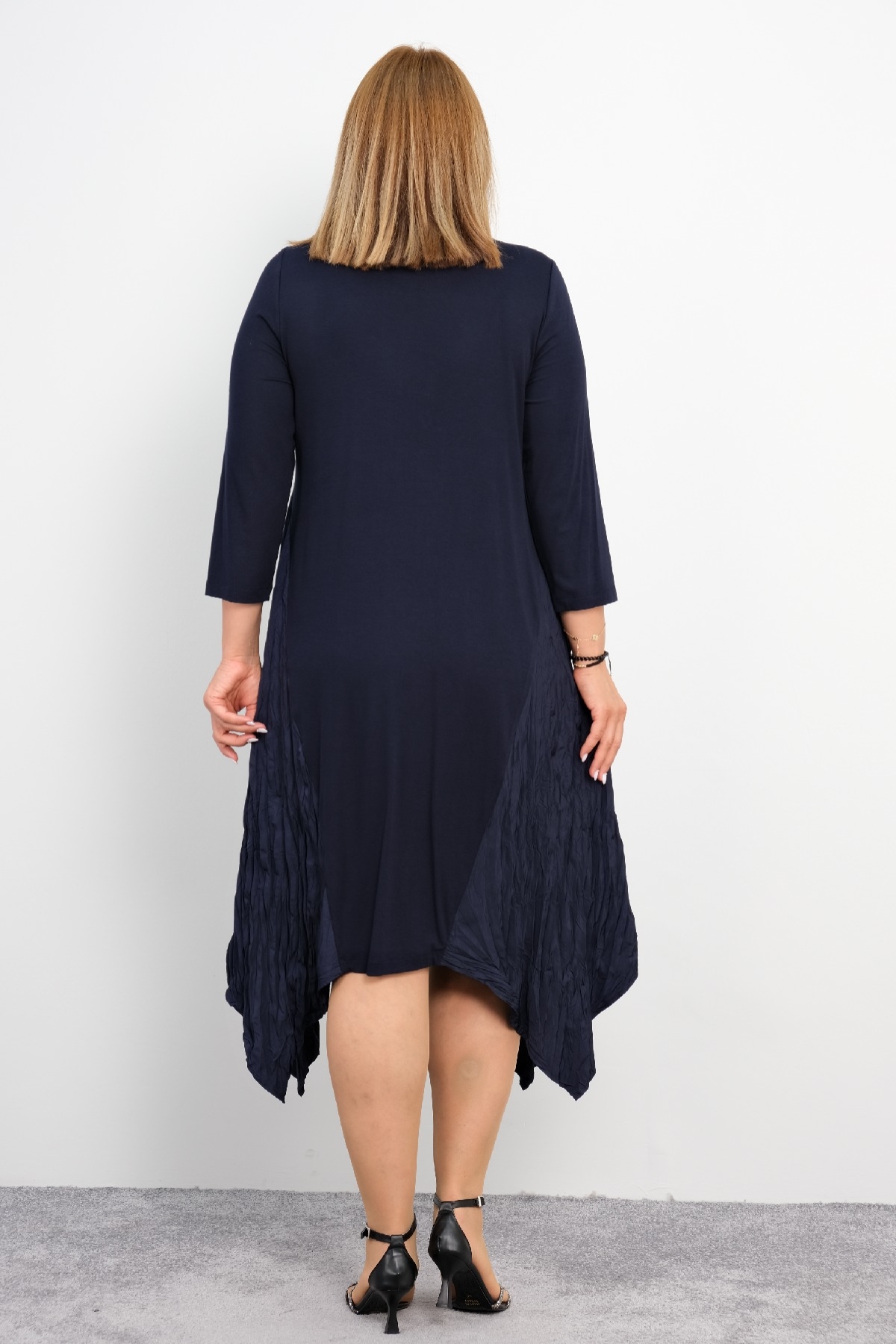 Plus Size Long Dress-Dark Blue