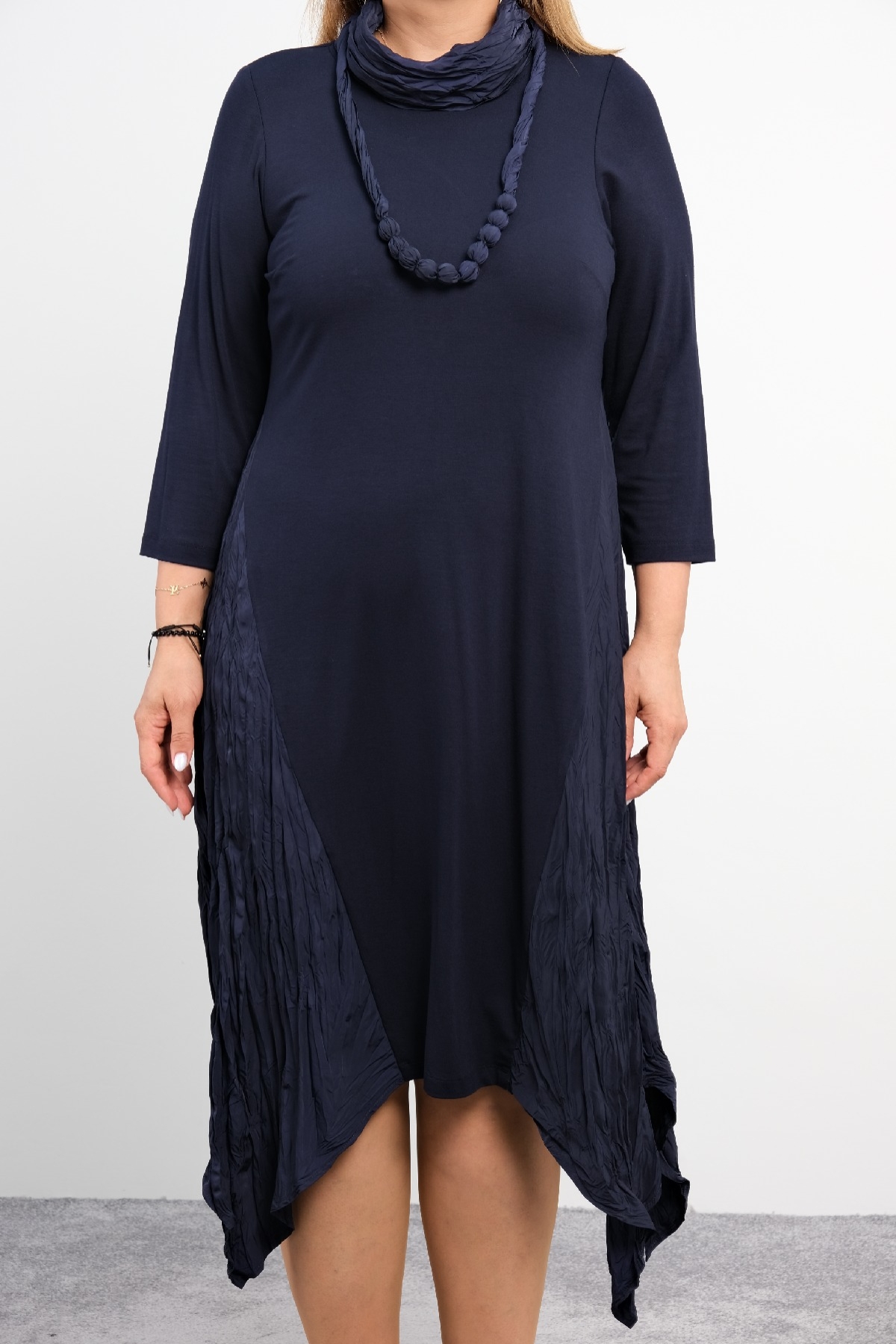 Plus Size Long Dress-Dark Blue