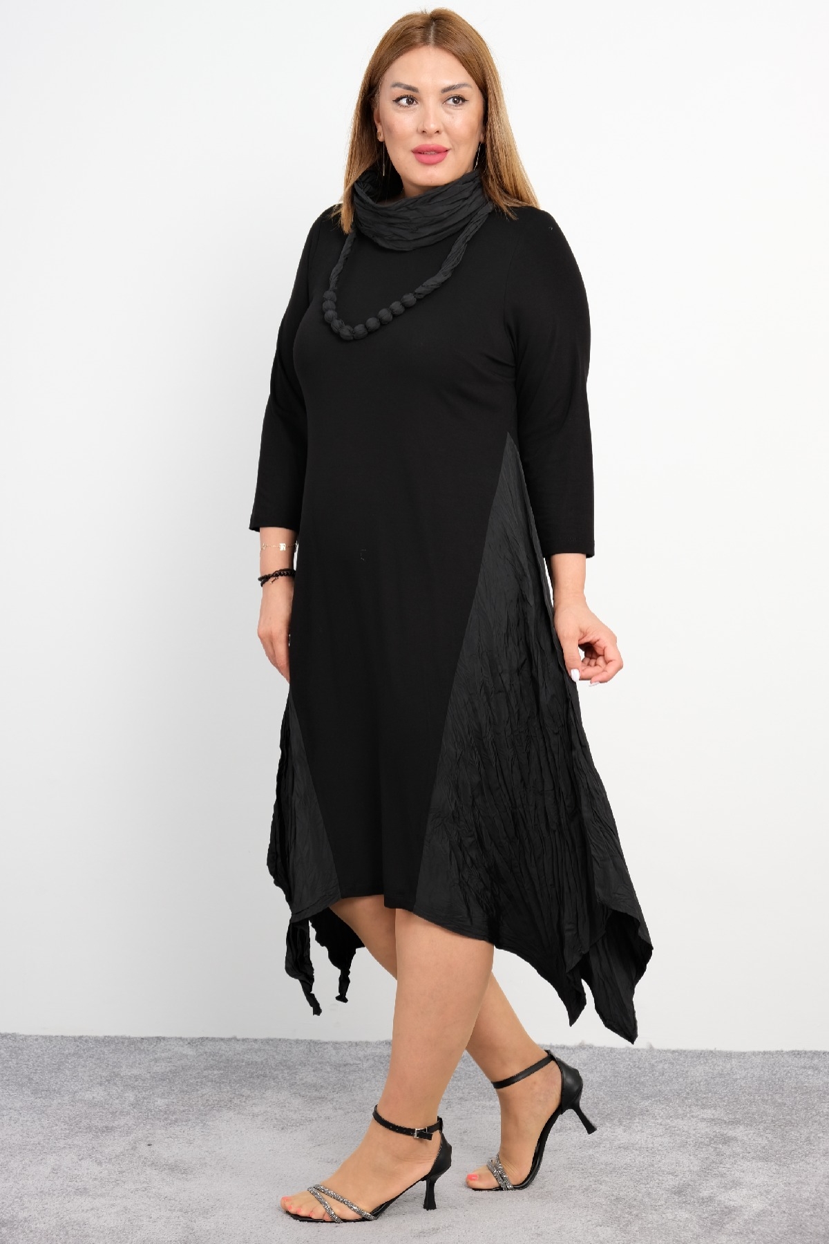 Plus Size Long Dress-Black