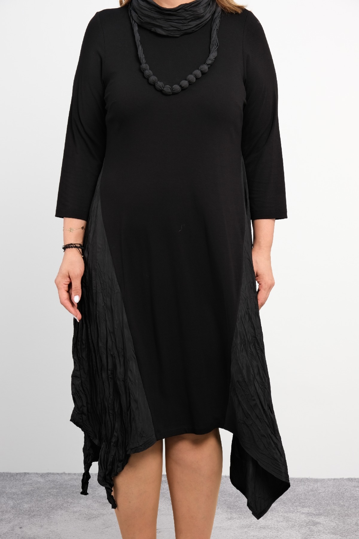 Plus Size Long Dress-Black