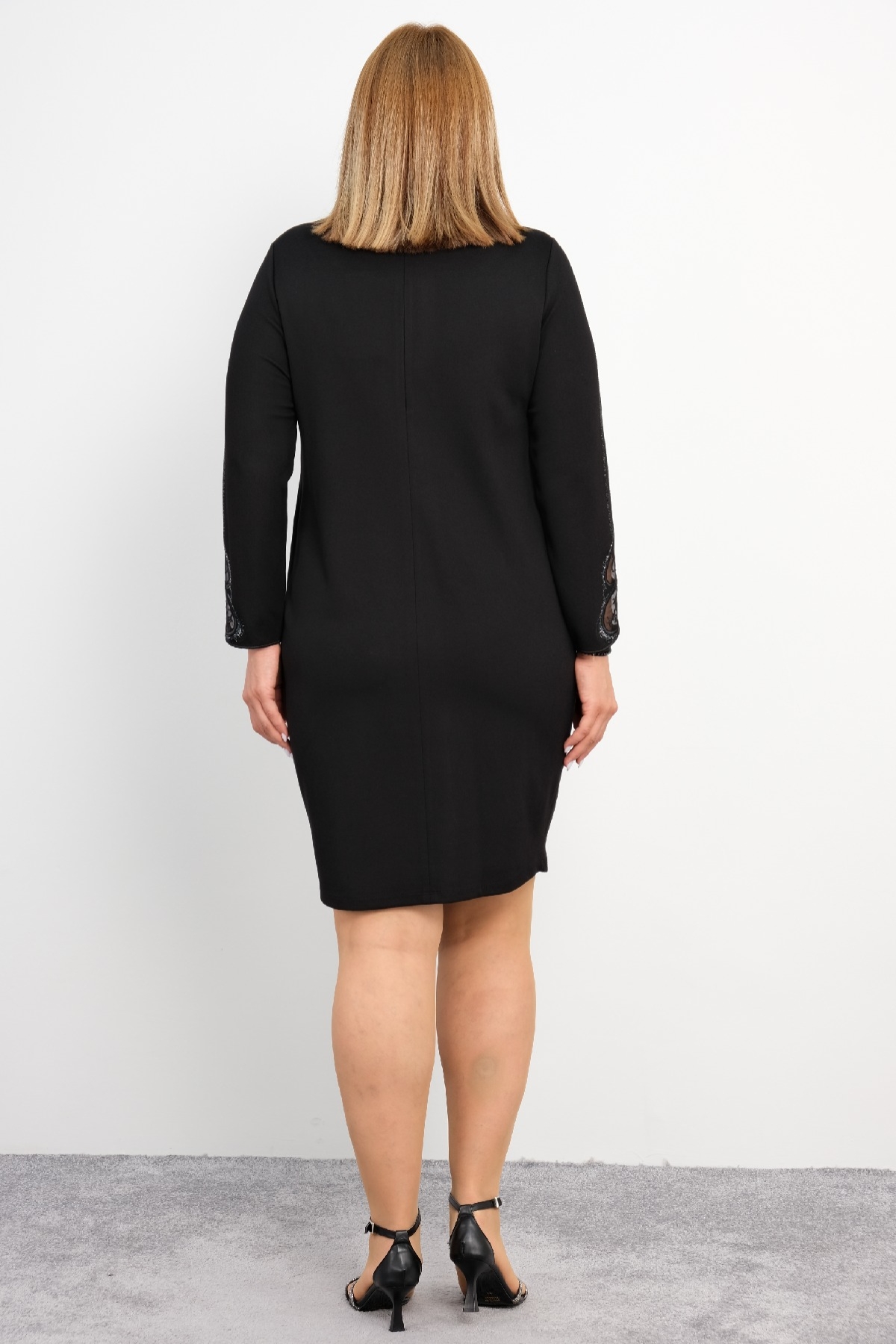 Casual Plus Size Dress-Black