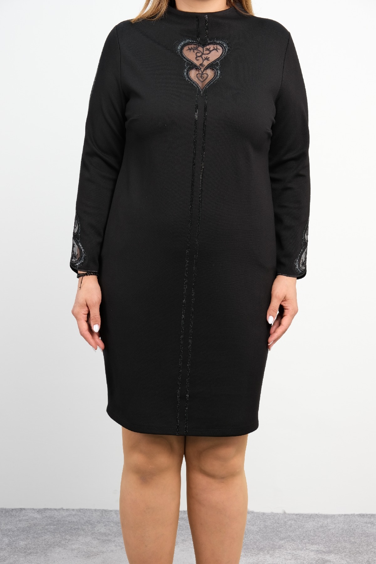 Casual Plus Size Dress-Black