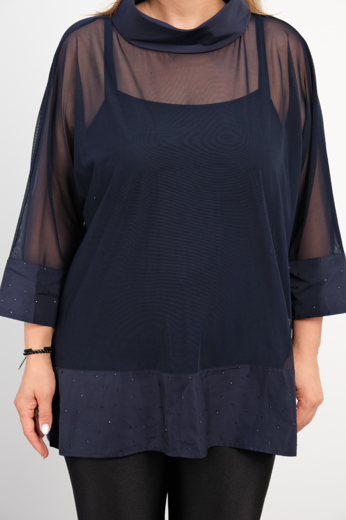 Plus Size Tunic-Dark Blue