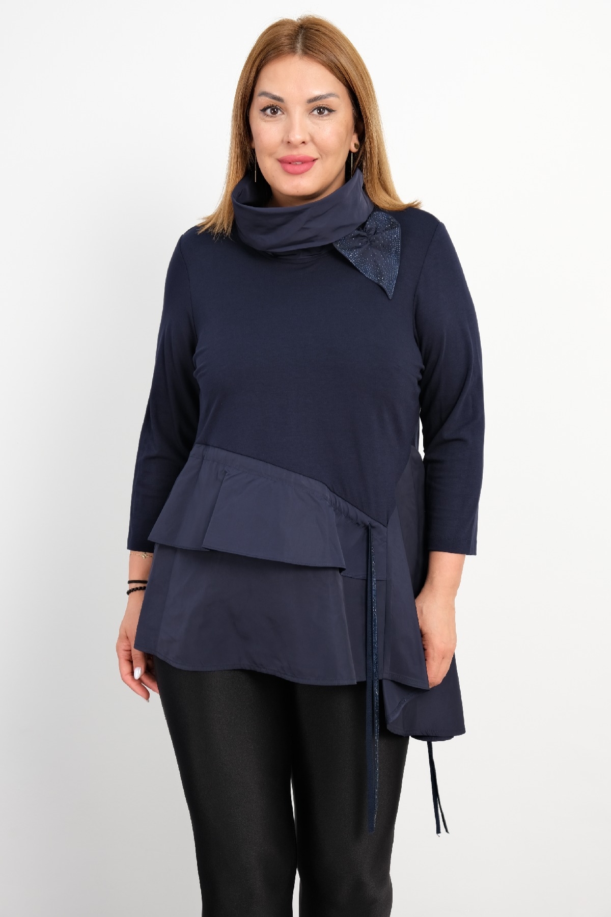 Plus Size Tunic-Dark Blue