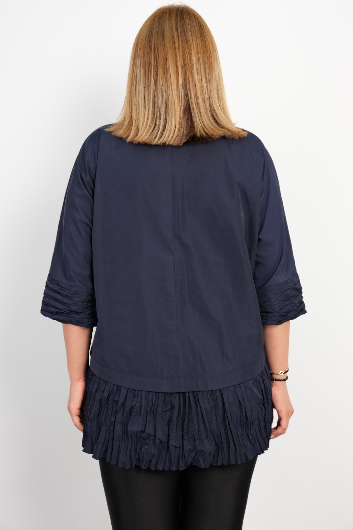 Plus Size Blouse-Dark Blue