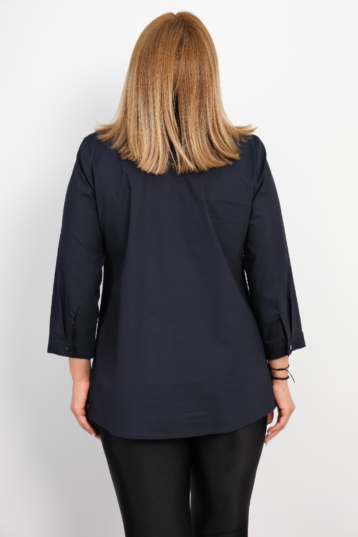 Plus Size Blouse-Dark Blue