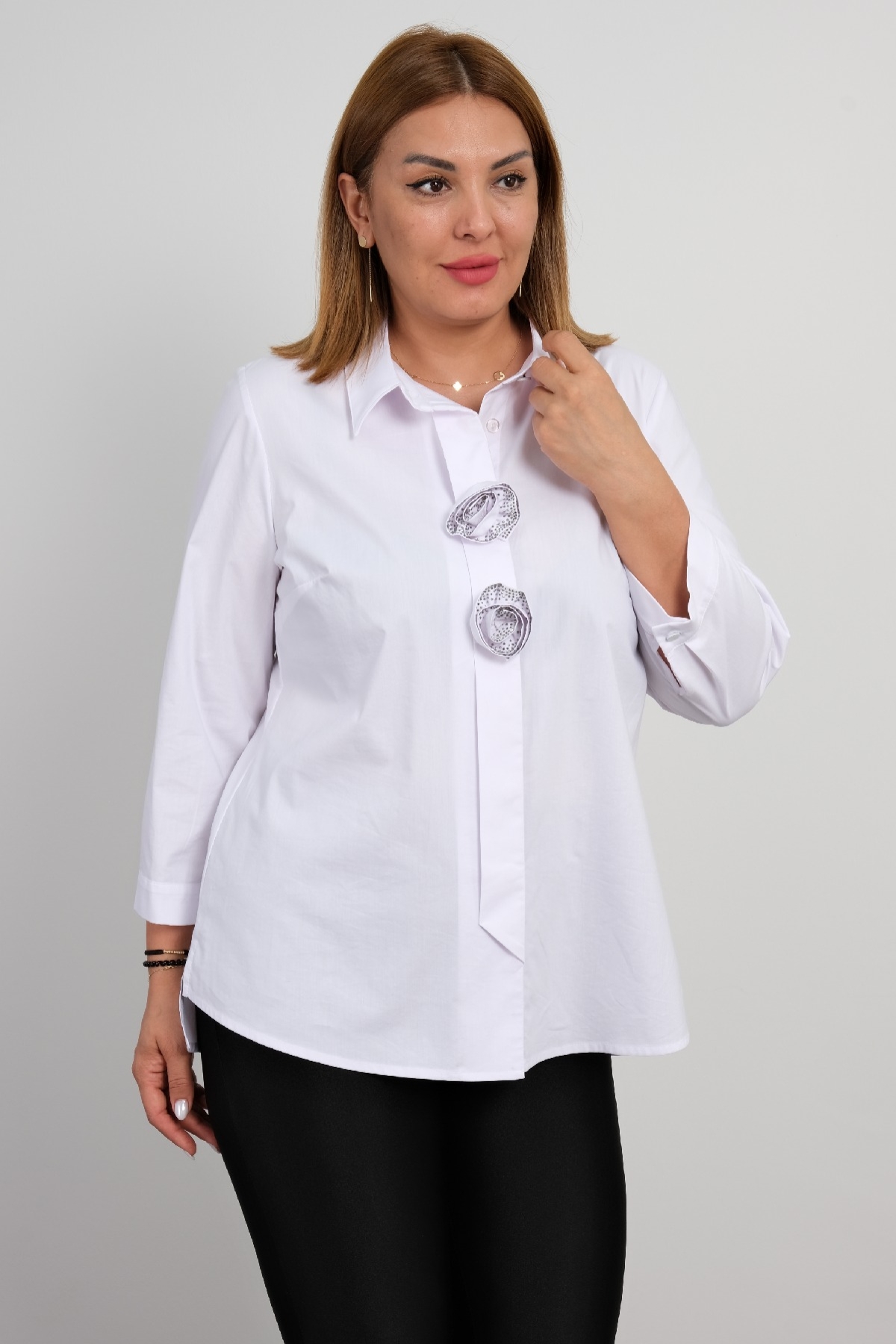 Plus Size Blouse-White