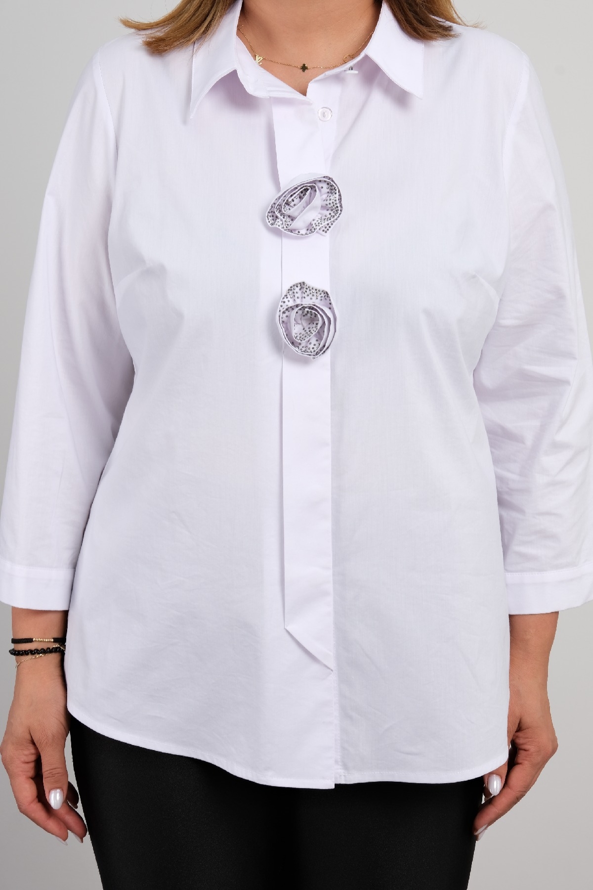 Plus Size Blouse-White