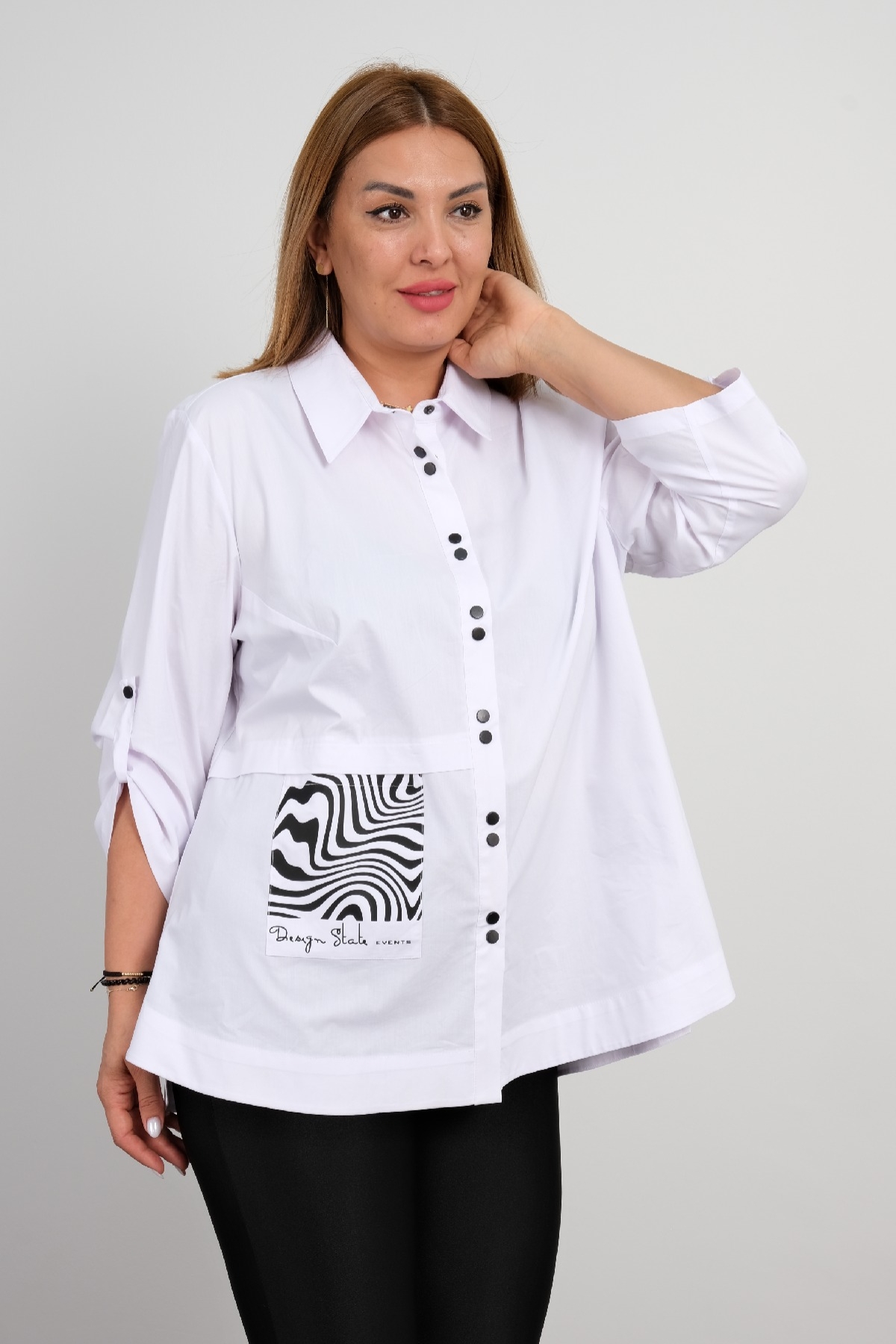 Plus Size Shirt-White