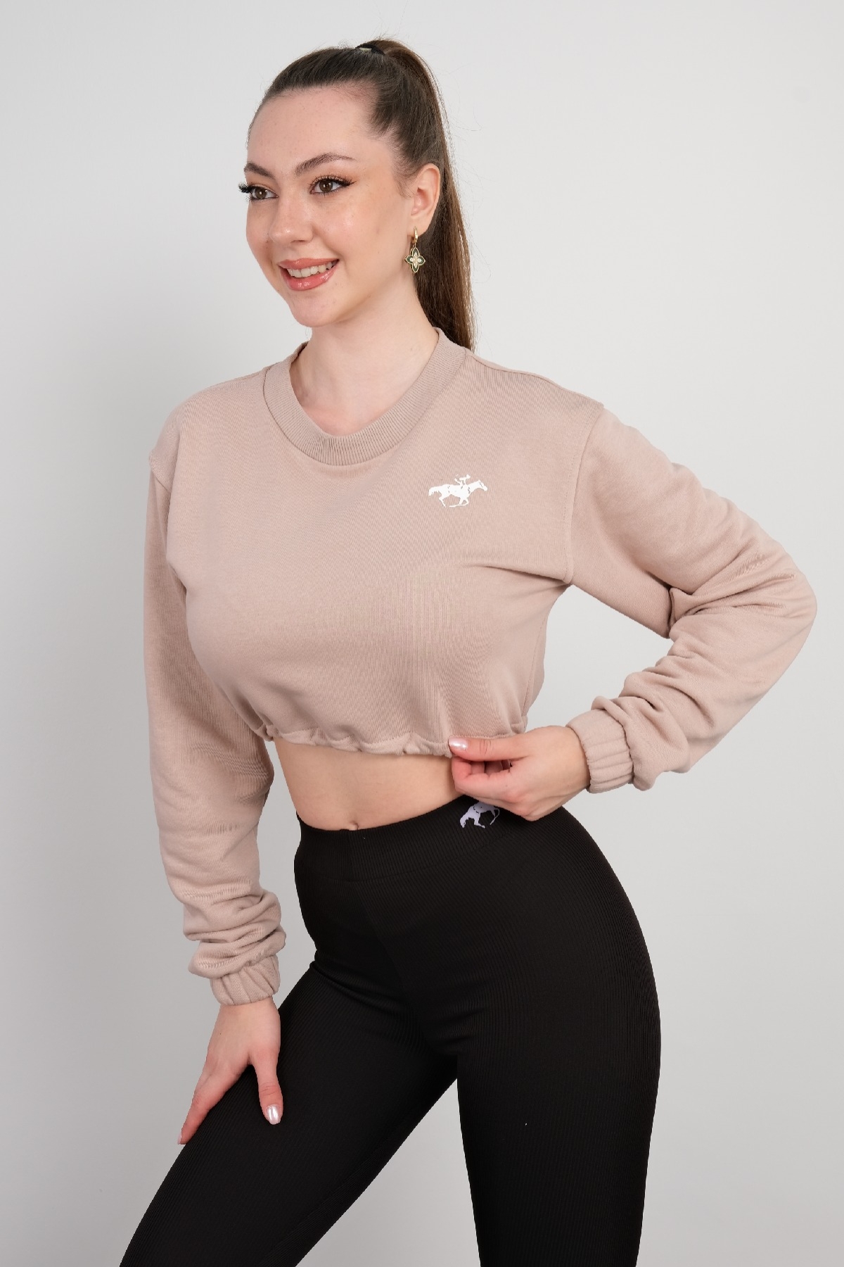 Crop Sweatshirt-Mink