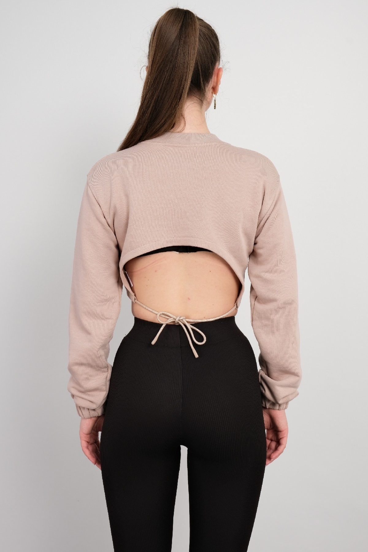 Crop Sweatshirt-Mink