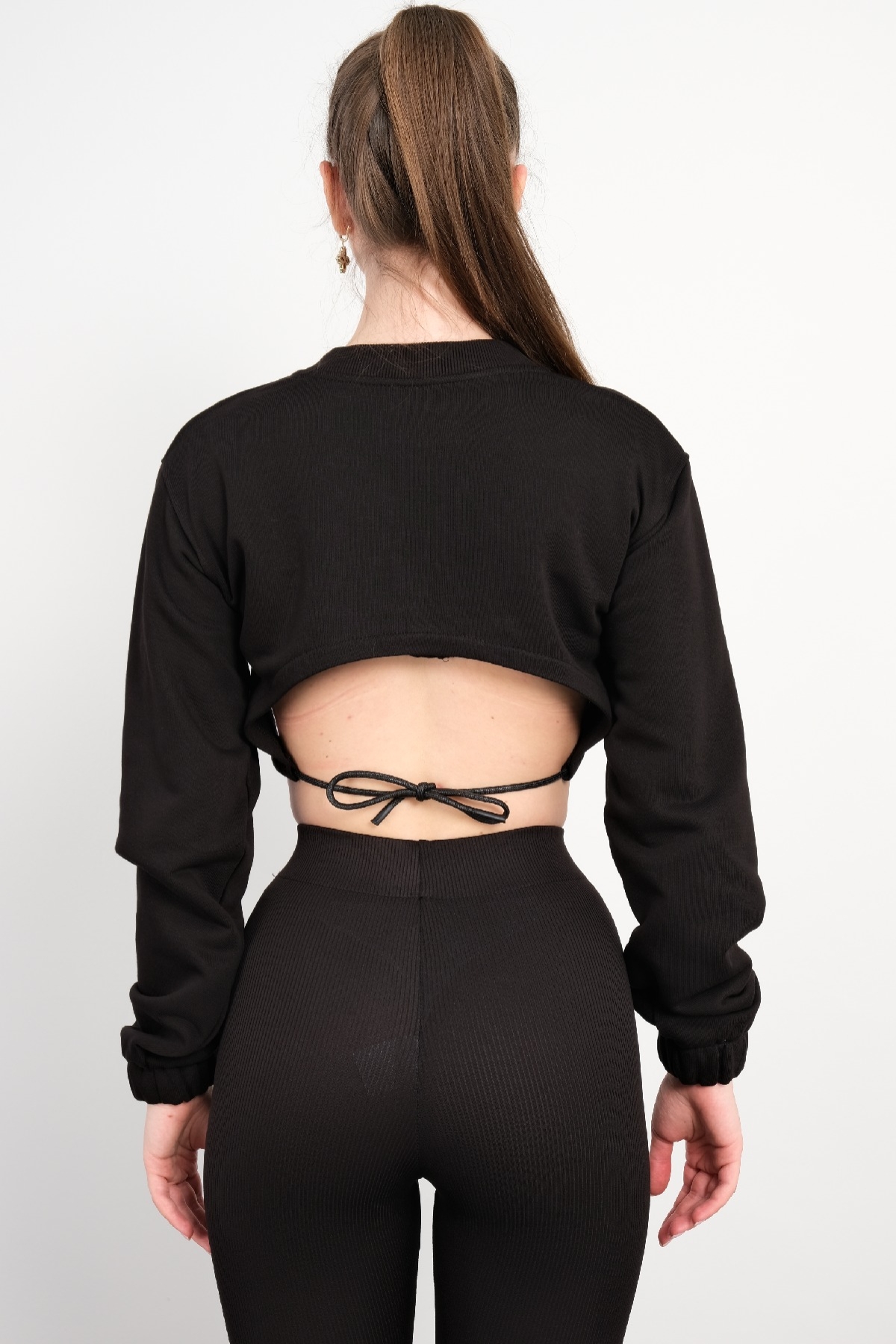 Crop Sweatshirt-Siyah