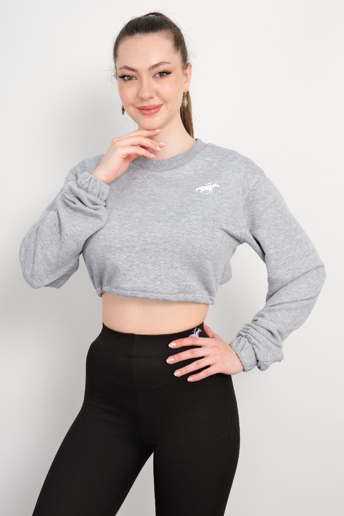 Crop Sweatshirt-Grey