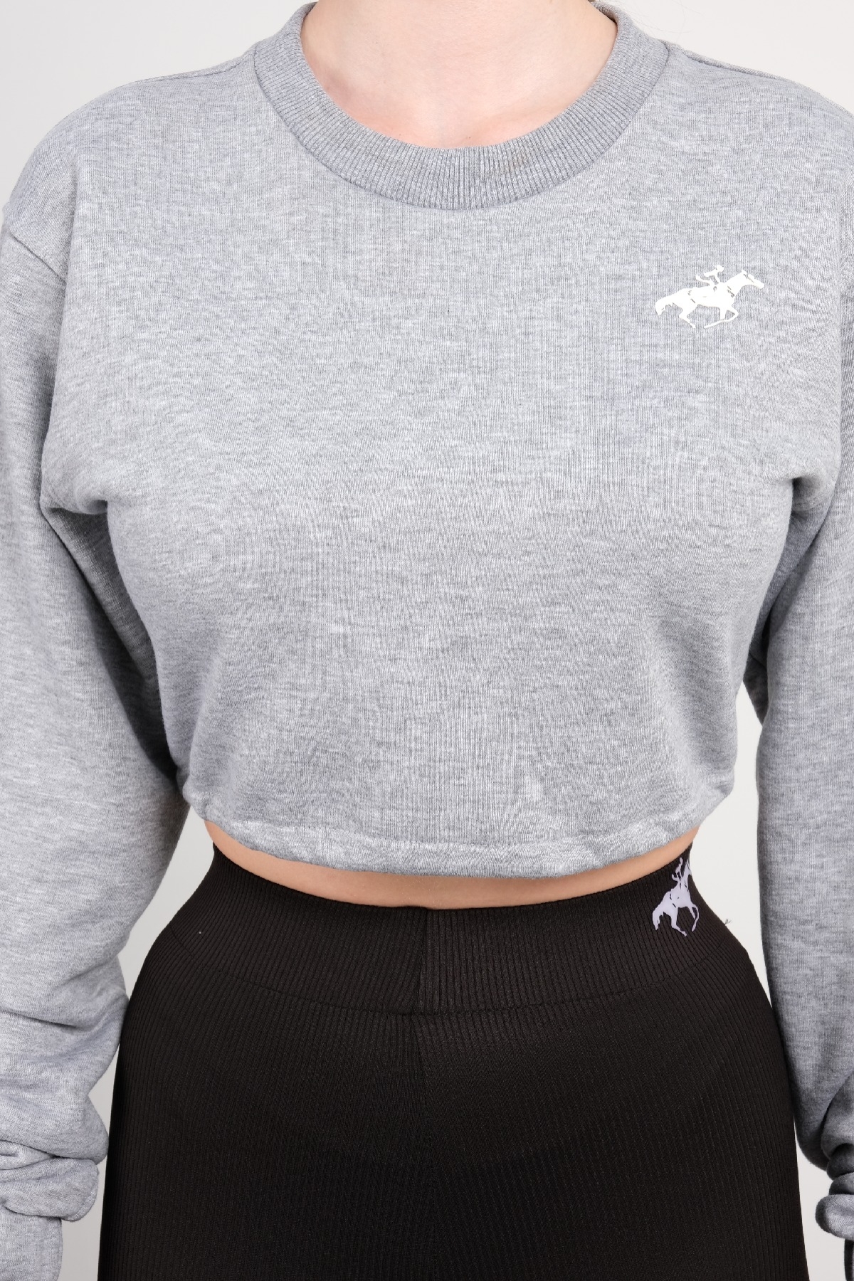 Crop Sweatshirt-Grey