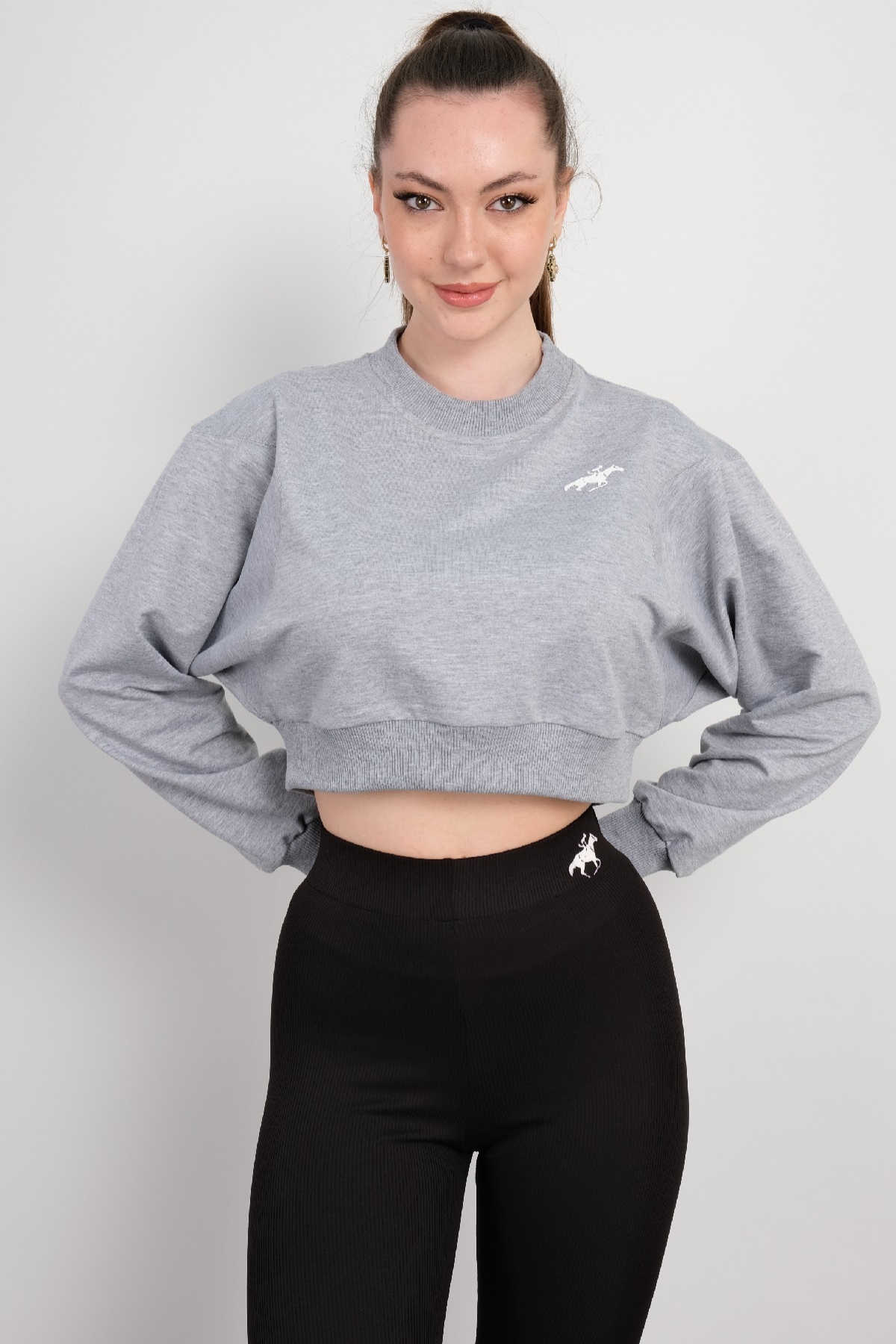 Crop Sweatshirt-Grey