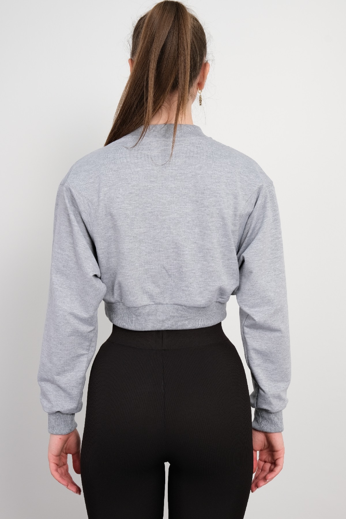 Crop Sweatshirt-Grey