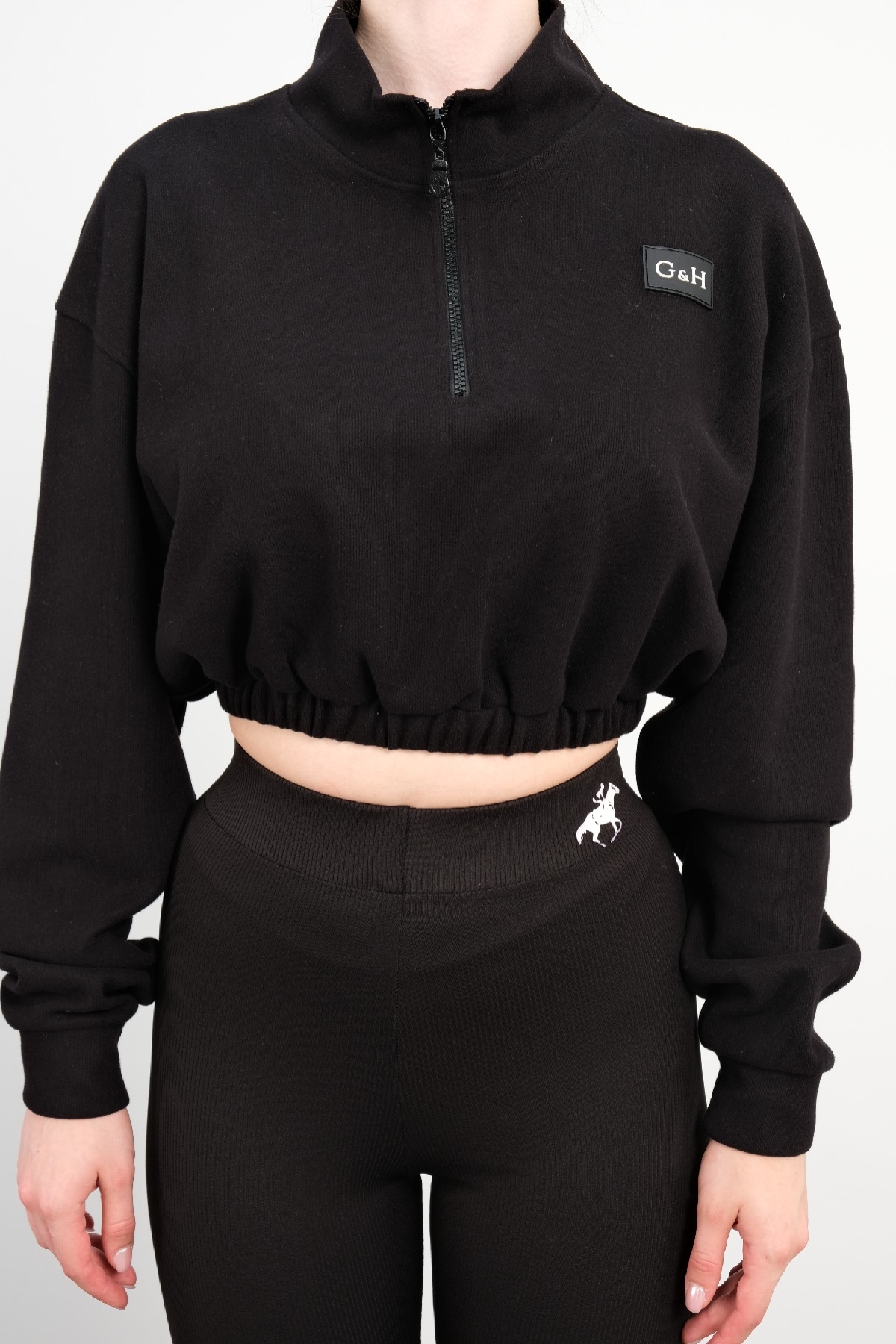 Crop Sweatshirt-Siyah