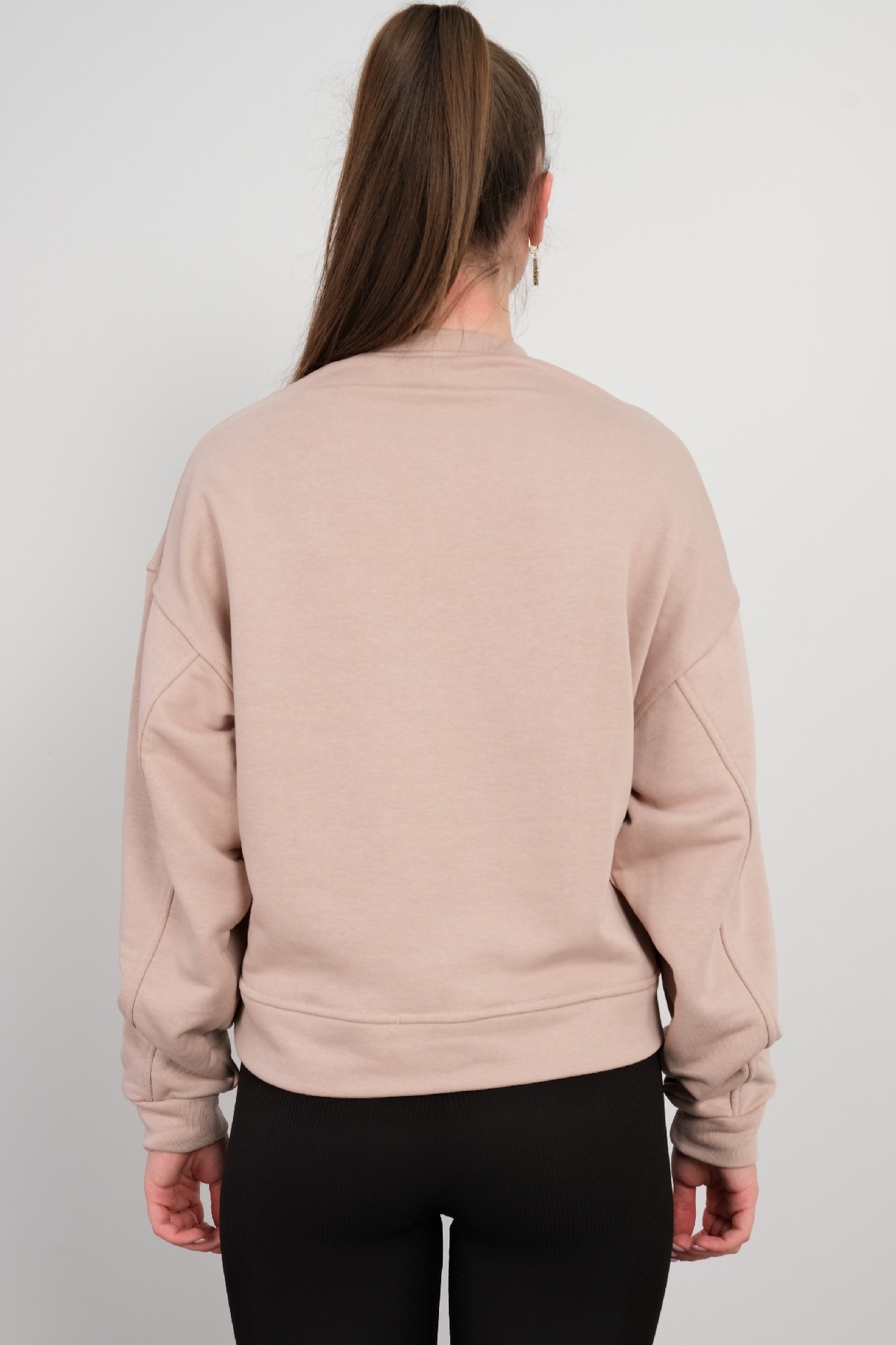 Yuvarlak Yaka Sweatshirt-Vizon