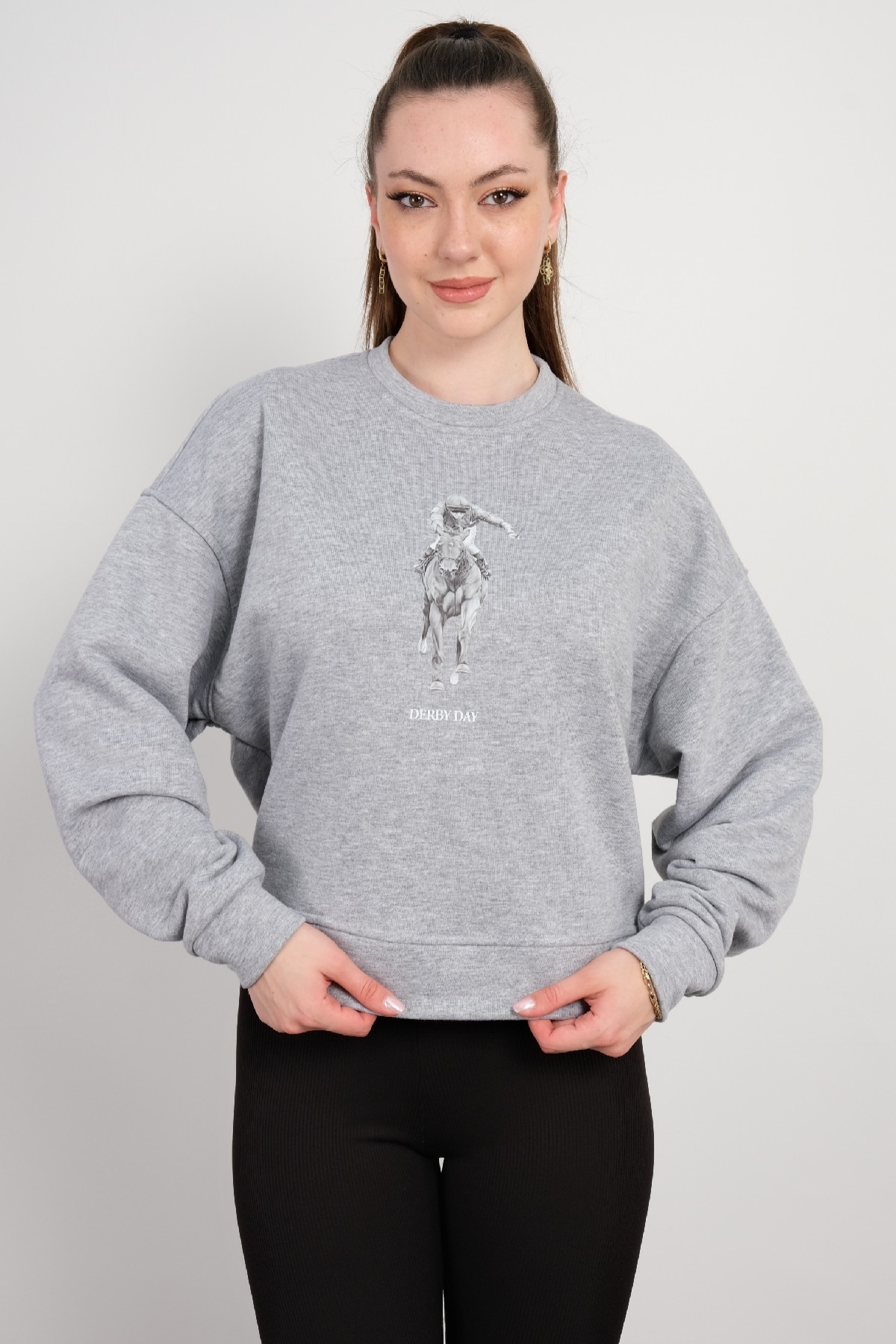 Crew Neck Sweatshirt-Grey