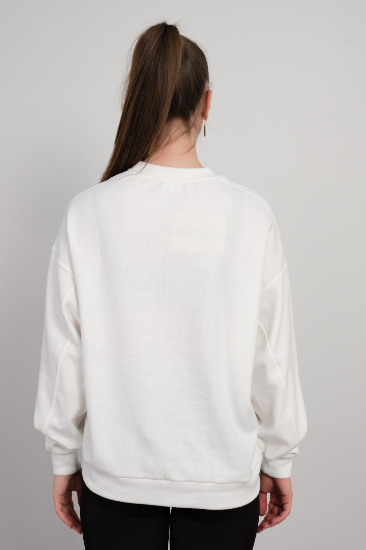 Crew Neck Sweatshirt-White