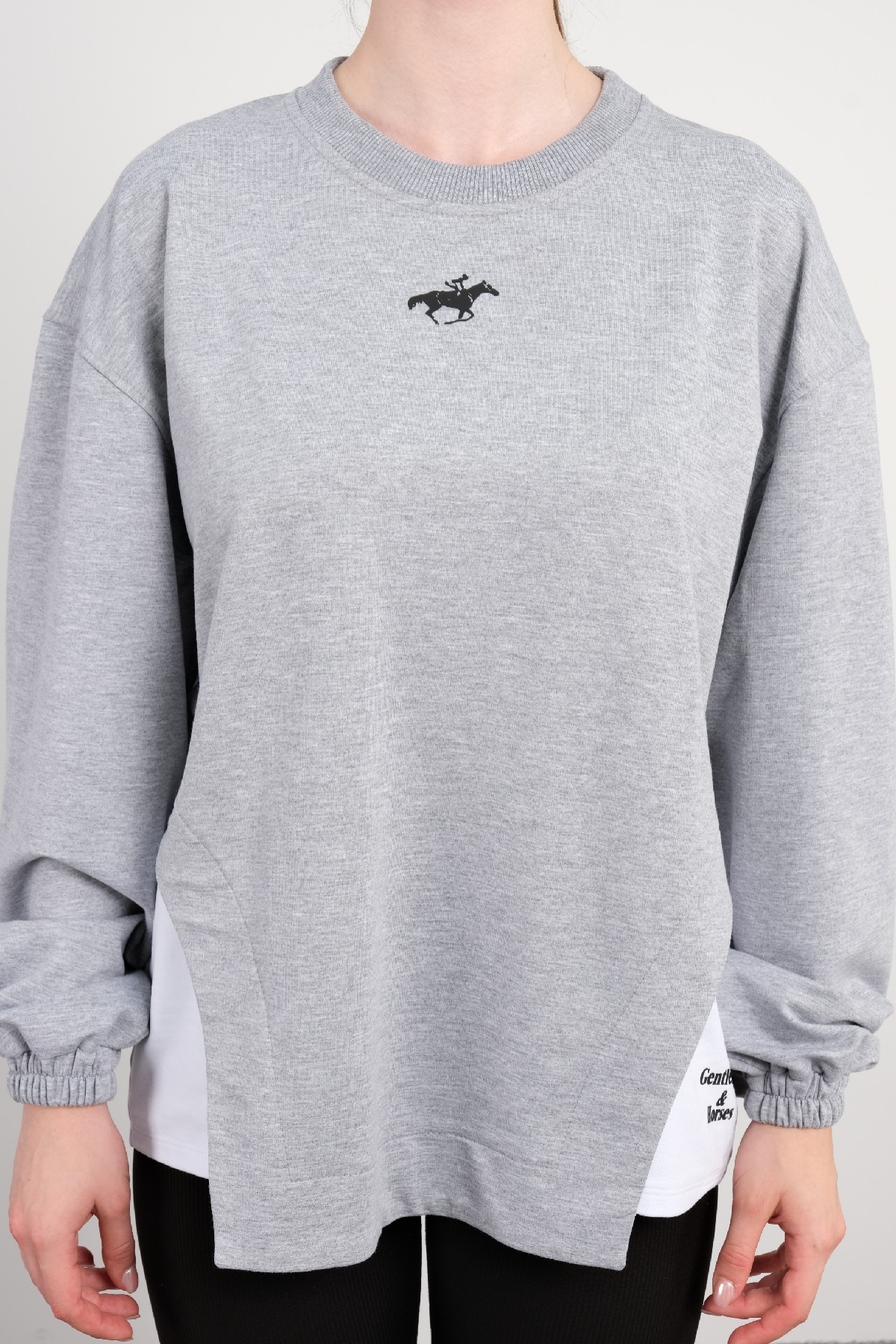 Yuvarlak Yaka Sweatshirt-Gri