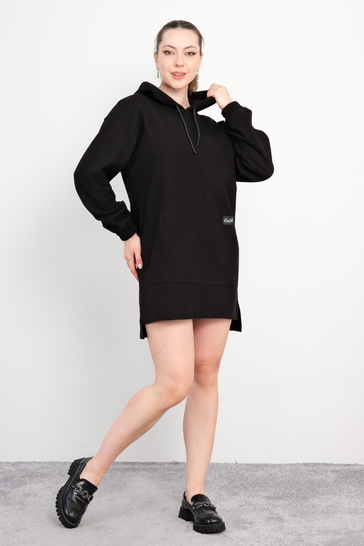 Casual Short Dresses-Black