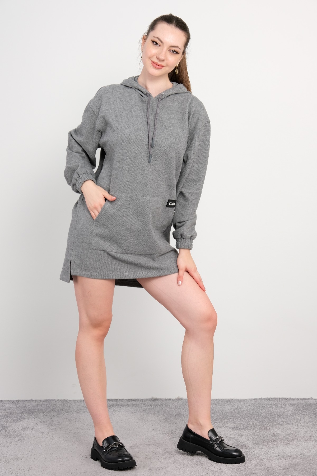 Casual Short Dresses-Grey