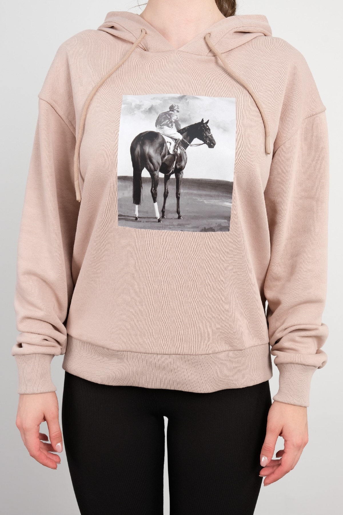 Kapüşonlu Sweatshirt-Vizon