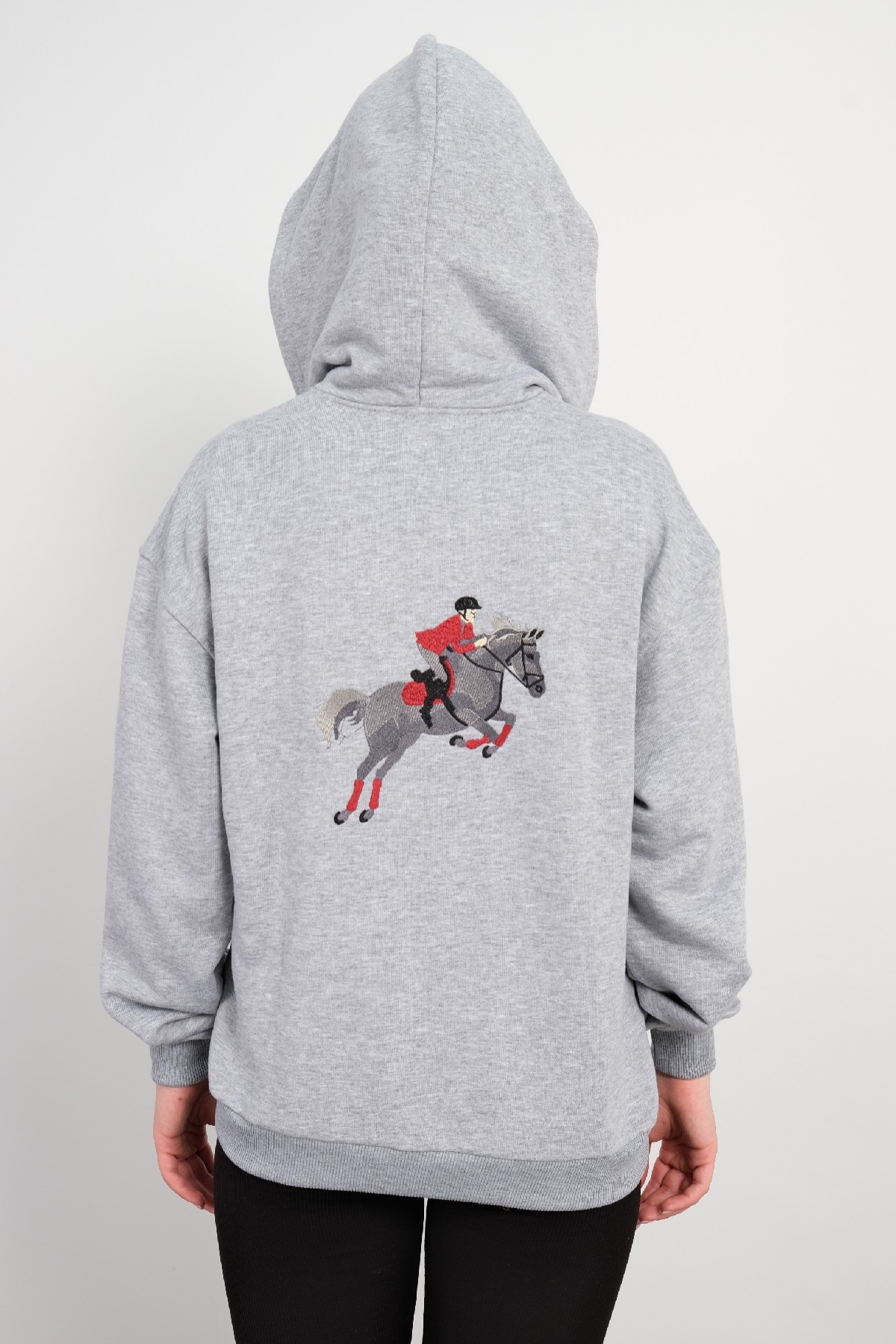 Hooded Zip-Up Sweatshirt-Grey