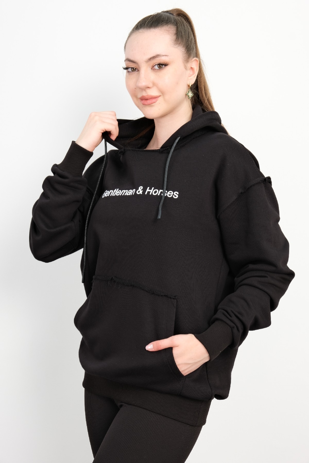 Hooded Sweatshirt-Black