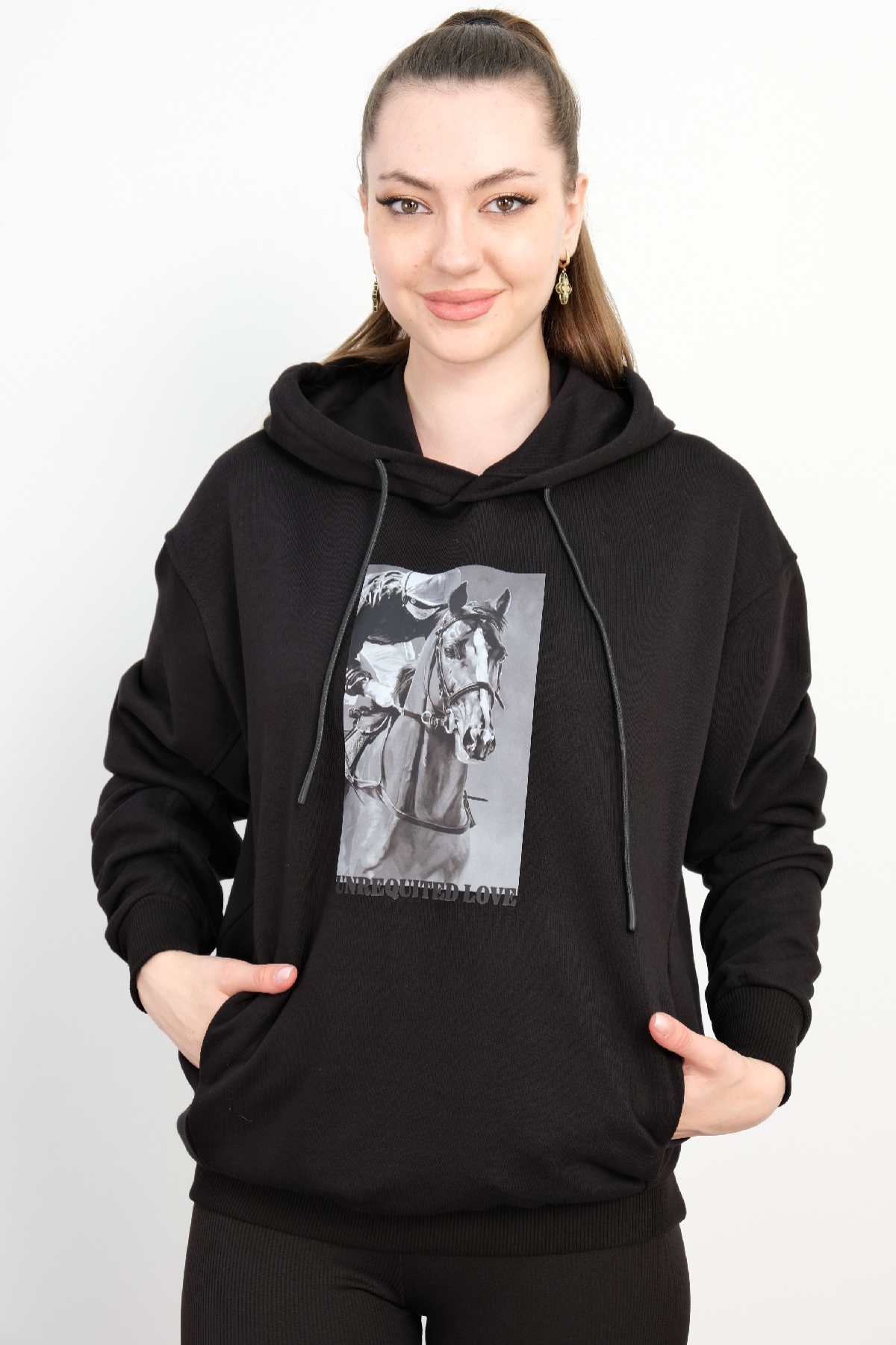 Hooded Sweatshirt-Black