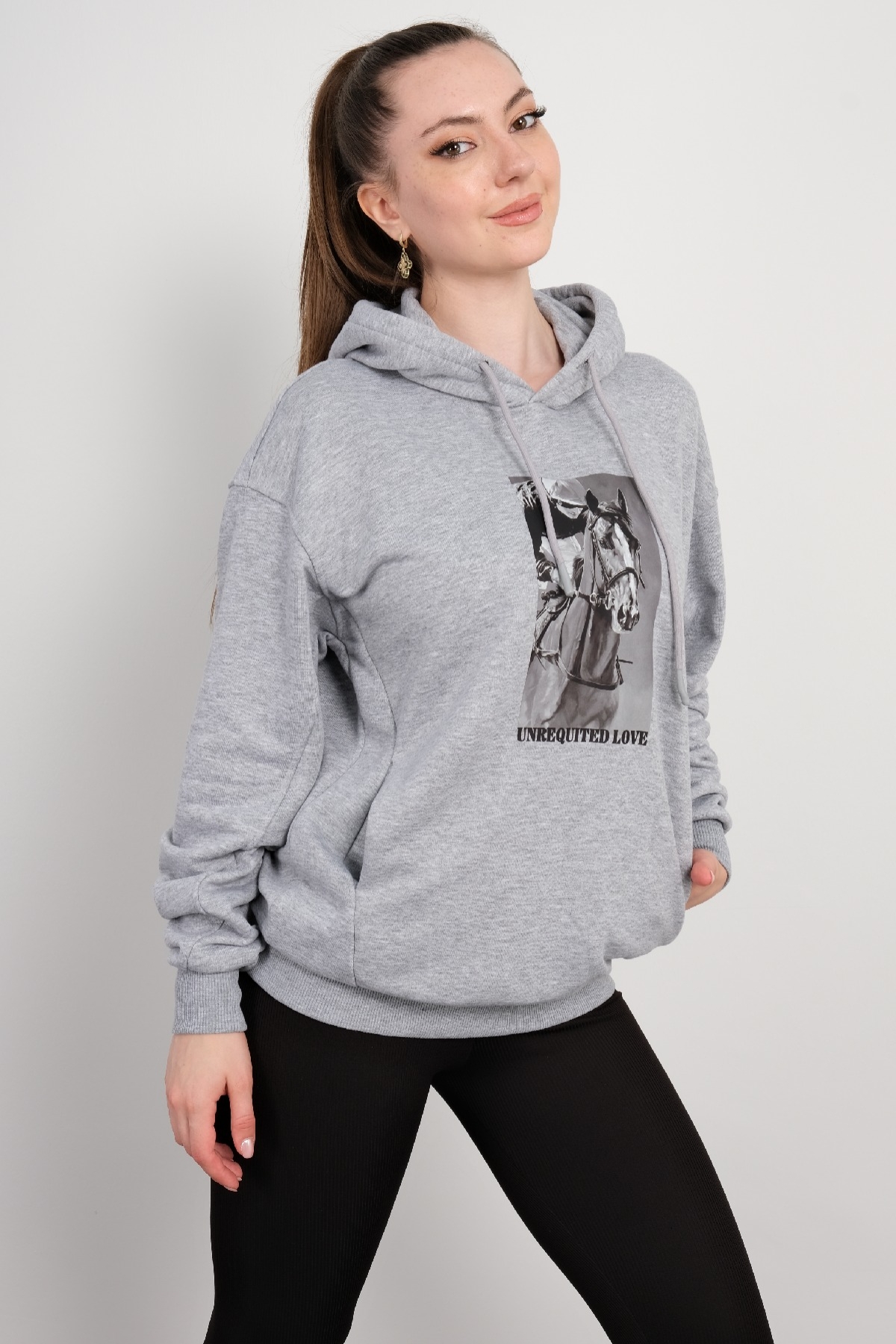 Hooded Sweatshirt-Grey