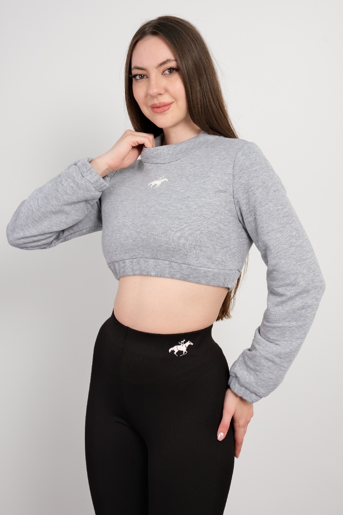 Crop Sweatshirt-Grey