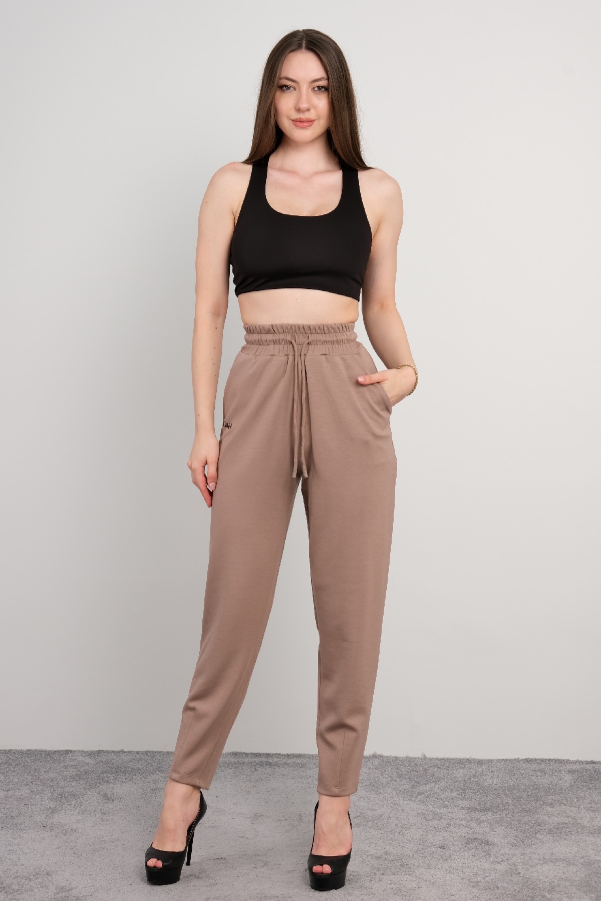 women pants-Mink